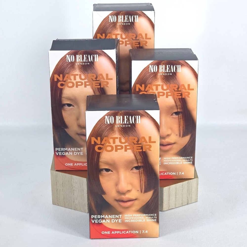 4 Natural Copper No Bleach London Permanent Hair Dye Vegan Cruelty Free 7.4 NEW